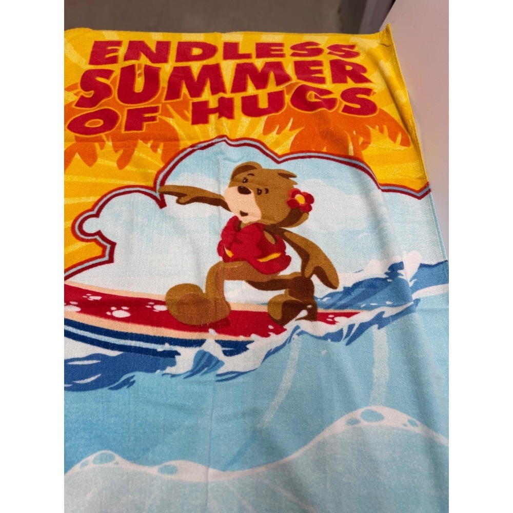 Build A Bear Workshop Beach Towel Endless Summer Hugs Surfing Diving Fish - Picture 2 of 6